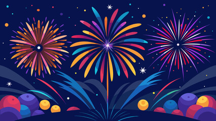 fireworks in the night sky