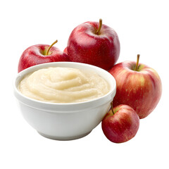 Delicious Creamy Apple Sauce in Bowl with Fresh Ingredients