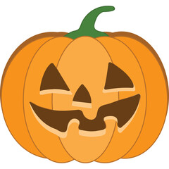 A Classic Orange Jack O Lantern Pumpkin With A Carved Spooky Face On A Transparent Background For Halloween Celebrations