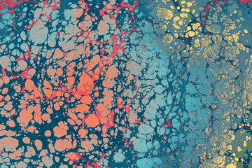 Abstract ebru marbling texture background design.