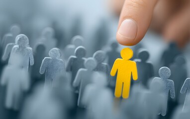 Crowd of different people illustration concept, symbolizing teamwork, unity, and business success with a red leader