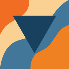 Geometric triangle abstract background with modern retro color vector pattern