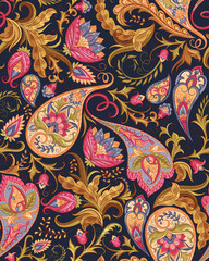 Paisley 3D Art – Colorful 3D paisley pattern with rich ornamental design and intricate traditional motifs.
