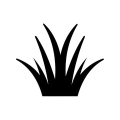 Simple black grass tuft icon isolated on a white background design