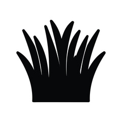 Simple black and white grass vector illustration, perfect for minimalistic design