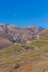 mountain landscape with road and mountains