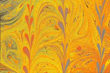 Abstract marble floral pattern texture. Traditional art of Ebru marbling