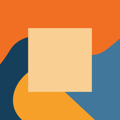 Modern geometric square background with bold retro color abstract pattern