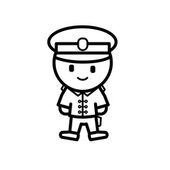 Cute soldier character in green uniform i