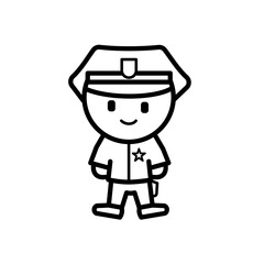 Cute policeman character  -vector illustration