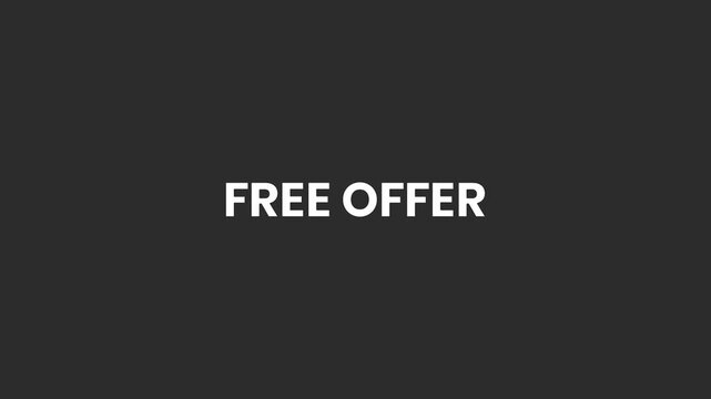 Free Offer Swirly Lines Text Animation 4K &ndash; Promotional Text for Complimentary Trials, Samples, and Digital Giveaways