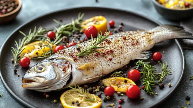 delicious grilled trout freshly prepared in the restaurant