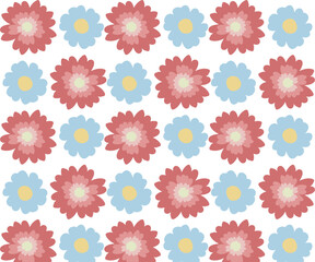 Abstract Floral Vector Illustration with Modern Geometric Shapes and Vintage Style Decor