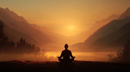 Tranquil Sunrise Meditation by Mountain Lake Serenity