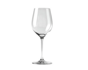 Obraz premium Elegant Clear Wine Glass on Transparent Background for Drinkware Photography and Glassware Design with Minimalist Aesthetic Focus and Studio Lighting, PNG