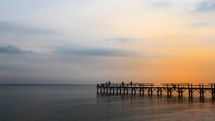 Fototapeta premium sunset on the pier.