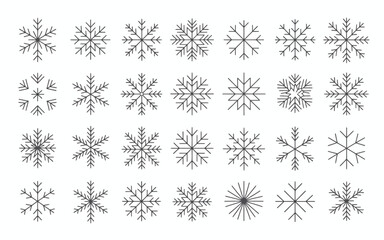 set of snowflakes