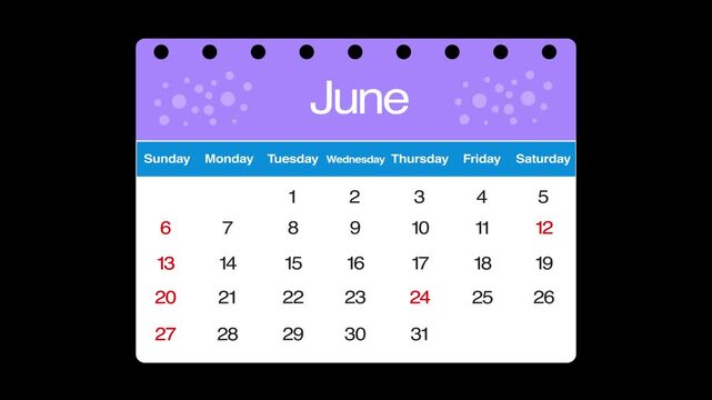 Animated calendar flipping months January to December on green screen. Full year Calendar animation video from january to december