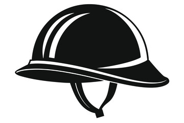 military helmet black and white silhouette on white background