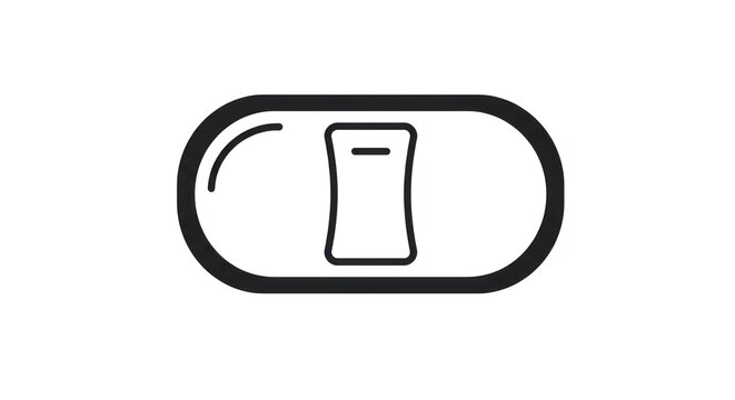 Toggle button switch, power on or off simple vector element design