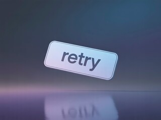 A sleek, modern button displaying the word "retry," set against a gradient background, suggesting a digital interface or a user prompt.