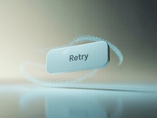 A glowing button labeled "Retry" surrounded by a shimmering effect, suggesting a digital interface or interactive element.