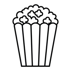 Simple outline drawing of a full box of popcorn