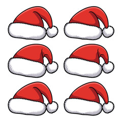 Festive santa claus hats collection for holiday season celebration and christmas party supplies decor