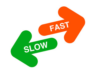 Slow vs Fast &ndash; Opposite Arrows Concept