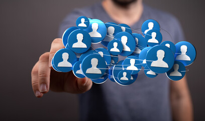 Abstract image representing a social network, global connection, teamwork, or community. Concept of communication, connection, and online commun