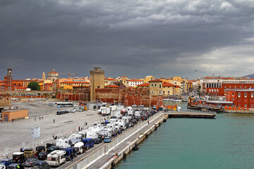 Ferry port in Livorno, Tuscany, Italy