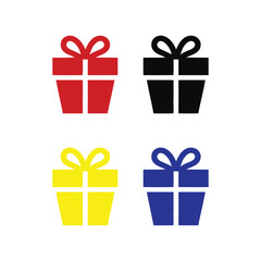Merry christmas Gift Box Differents Colors Vector Icon Sign