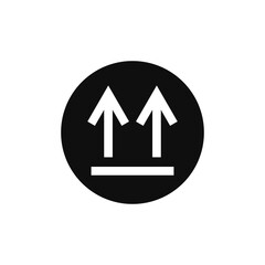 These Side Up. Packaging Black Icon Vector Sign