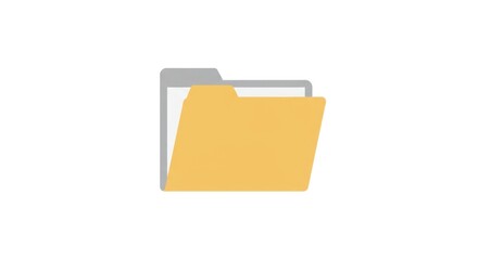 Isolated yellow document folder icon on a simple white backdrop