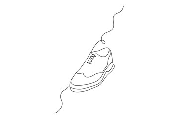 Shoe design single line continuous art