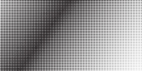 Dotted halftone gradient texture. Fading polka dot background. Repeated dots gradation pattern background. Black vanishing comic pop art overlay backdrop. Halftone raster effect wallpaper. Vector