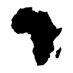 Africa continent map silhouette vector illustration