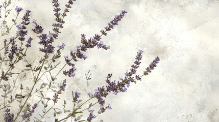 Lavender sprig purple flower flowering branch herb rustic background botanical aromatic meadow