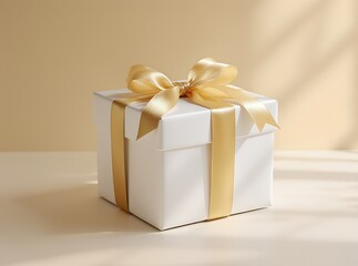 Gift of Grace: A beautifully wrapped gift, adorned with a delicate ribbon, radiates elegance and anticipation, perfect for occasions and heartfelt gestures.