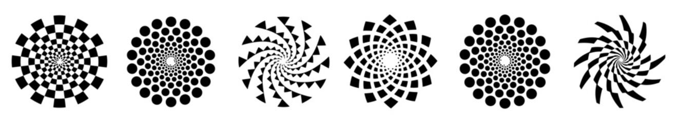 abstract halftone spiral dotted circle shape