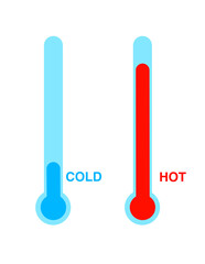 Hot and Cold Thermometer Comparison &ndash; Temperature Concept Illustration