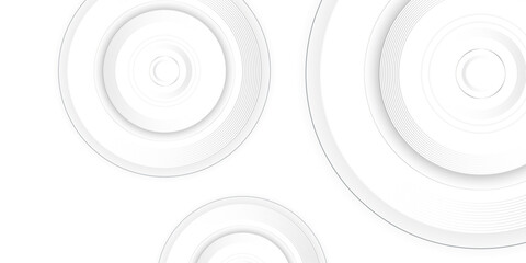 Concentric linear offset white and colour gradient rings of circles steps from top background wallpaper banner background, close up flat lay top view from above.  Suit for business, corporate.