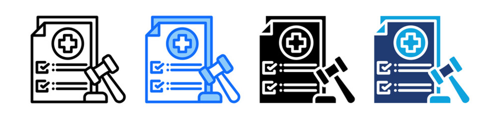 Health Compliance Icon Set Multi Style Vector Illustration