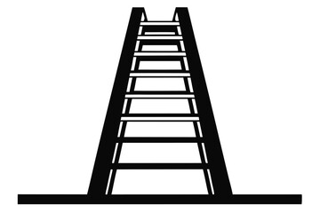 ladder black and white silhouette on white background