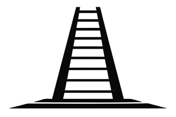 ladder black and white silhouette on white background
