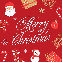 Beautiful 4K Happy Merry Christmas Design with Tree, Gifts, Lights, and Festive Winter Holiday