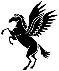 horse illustration animal silhouette pegasus logo fantasy icon wing outline unicorn mythology stallion myth art wings winged logo wild shape with vector graphic background