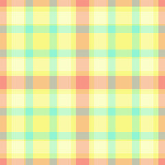 Asymmetric tartan fabric textile, home pattern vector texture. Outline check seamless background plaid in yellow and orange colors.