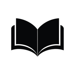 Minimal book open silhouette vector illustration with white background for study learning and knowledge design concept artwork 