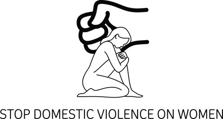Stop domestic violence against women symbol